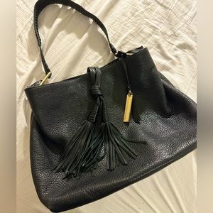 Black Vince Camuto Shoulder Bag | Pebbled Leather